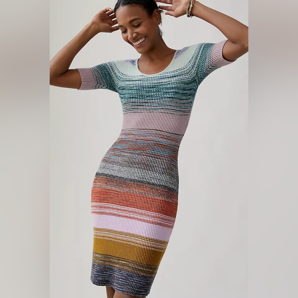 Anthropologie Knit Space Dye Bodycon Dress